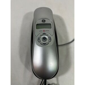 GE 29267GE3-B Corded Slimline Telephone with‎ Caller ID Silver Black Handset
